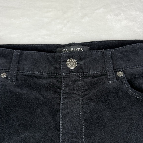 Talbots Velvet Pants Womens 8P Black Flawless Five Pocket Straight Curvy - Picture 3 of 11